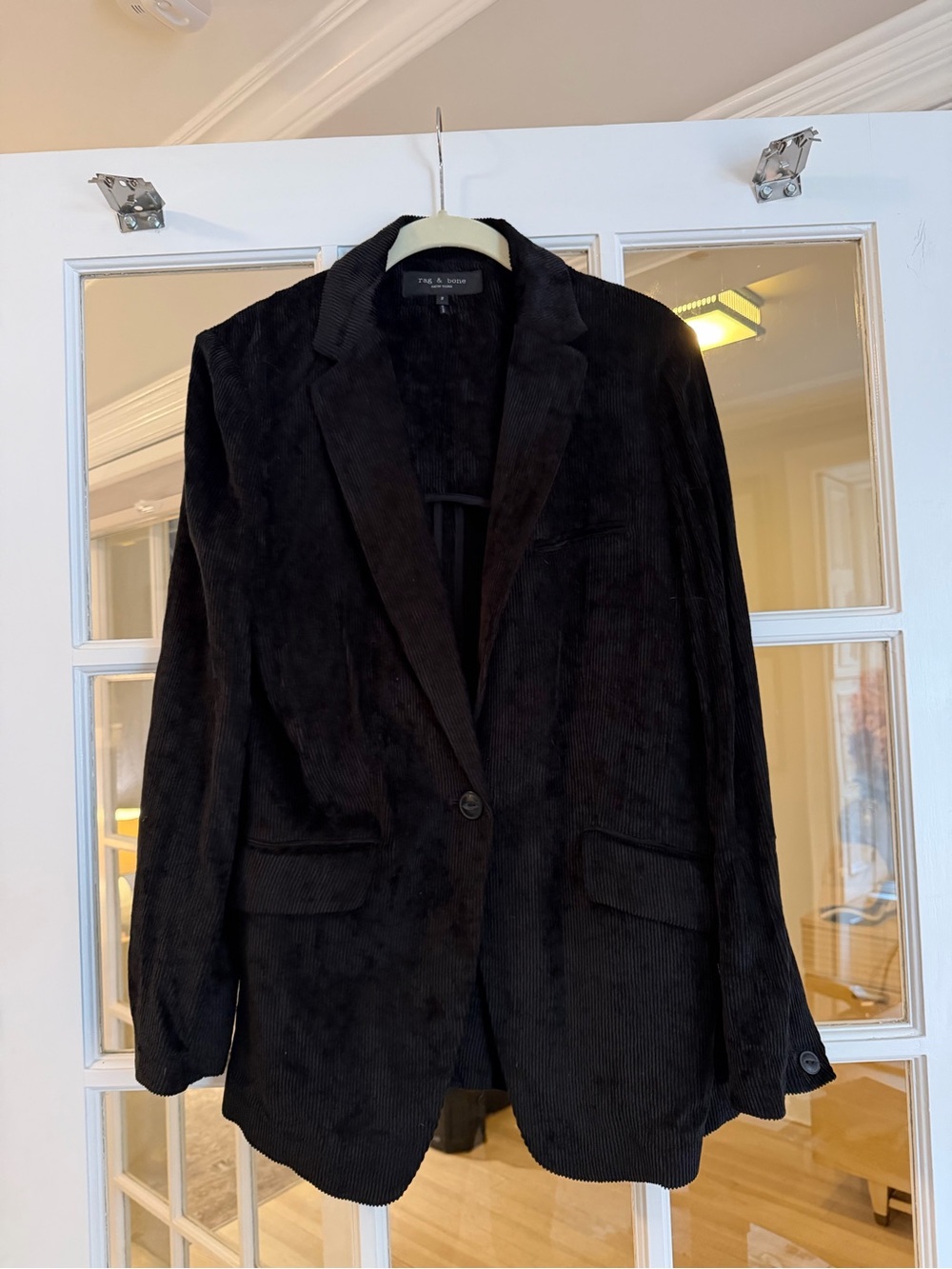 rag & bone Black Corduroy Single-Button Blazer